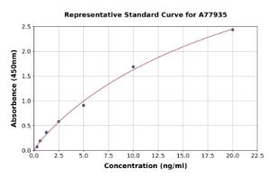 Representative standard curve for Human Cathepsin C ELISA kit (A77935)