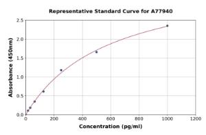 Representative standard curve for Mouse Cathepsin K ELISA kit (A77940)