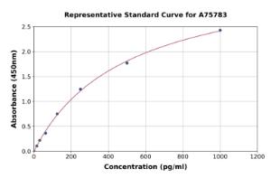 Representative standard curve for Human Reg3a ELISA kit (A75783)