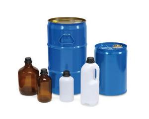 Solvents, acids and bases in HDPE bottles