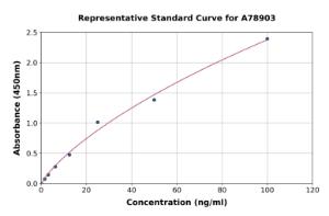 Representative standard curve for Human Topoisomerase I ELISA kit (A78903)