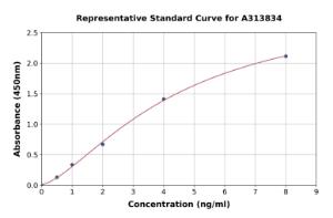 Representative standard curve for human TREX1 ELISA kit (A313834)