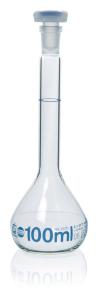 Volumetric flasks, Class A, glass, clear, NS plastic stopper