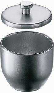 Crucible with lid, metal