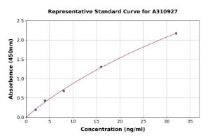 Representative standard curve for Mouse Nrf2 ELISA kit (A310927)