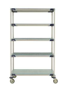 Shelving sysytem, stem castor carts with solid bottom ShelvesMax iÂ®