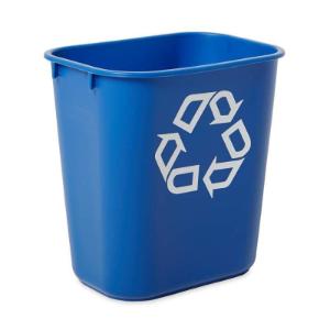 Deskside recycling wastebasket blue