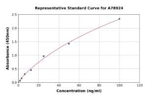 Representative standard curve for Human Trypsin ELISA kit (A78924)