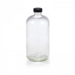 Safety coated boston round bottle