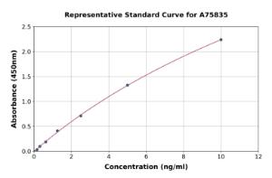 Representative standard curve for Human SIRP alpha ELISA kit (A75835)