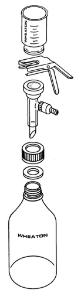 Components and accessories for vacuum filtration complete units