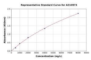 Representative standard curve for Human SDF1 ELISA kit (A310973)