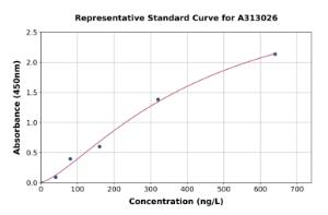 Representative standard curve for Human Retinoic Acid Receptor beta ELISA kit (A313026)