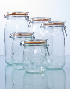 Jars, wide mouth, glass