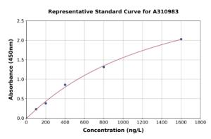 Representative standard curve for Human FKSG14 / p33 ELISA kit (A310983)