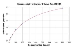 Representative standard curve for Human FGF8 ELISA kit (A78084)