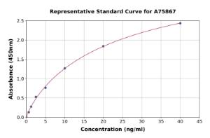 Representative standard curve for Human STAT5A ELISA kit (A75867)