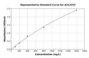 Representative standard curve for Mouse GFRAL ELISA kit (A312253)