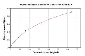 Representative standard curve for Human Neutrophil Elastase ELISA kit (A310117)