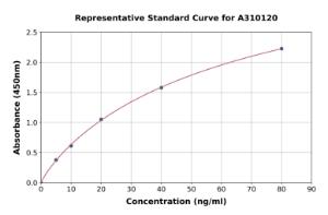 Representative standard curve for Human MMP10 ELISA kit (A310120)