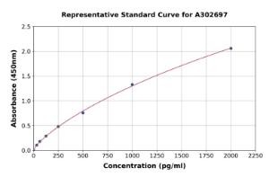 Representative standard curve for Human RAC2 ELISA kit (A302697)