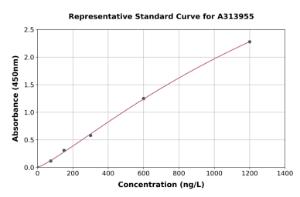 Representative standard curve for human VILL ELISA kit (A313955)