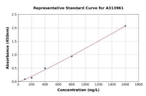 Representative standard curve for human Musashi 1/Msi1 ELISA kit (A313961)