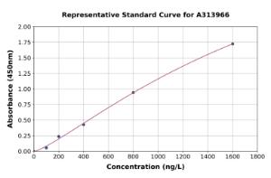 Representative standard curve for human NRAMP1 ELISA kit (A313966)