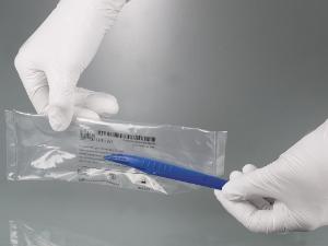 Unpack disposable tweezer blue, individually packed