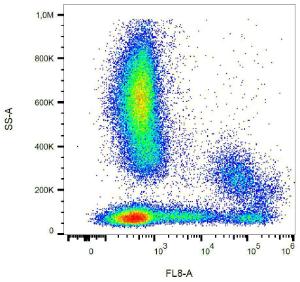 Flow cytometric analysis of HLA DR in human peripheral blood with Anti-HLA DR Antibody [L243] (APC-Cyanine 7)