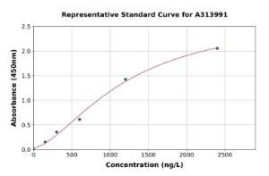 Representative standard curve for mouse Homer1 ELISA kit (A313991)