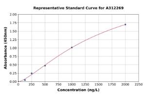 Representative standard curve for Human PP7 ELISA kit (A312269)