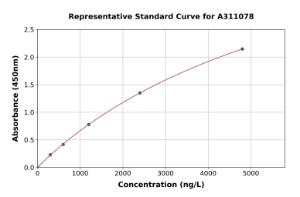 Representative standard curve for Human IKB alpha ELISA kit (A311078)