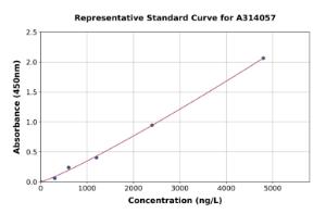 Representative standard curve for human HLA Class II DRB1 ELISA kit (A314057)