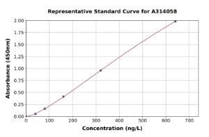 Representative standard curve for mouse Wnt10b ELISA kit (A314058)