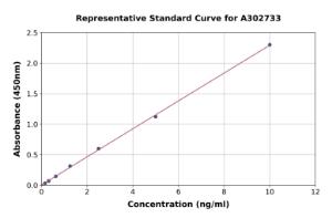 Representative standard curve for Human SBDS ELISA kit (A302733)