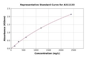 Representative standard curve for Mouse CRMP2 ELISA kit (A311133)