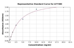 Representative standard curve for Rat Estrogen Sulfotransferase 1 ELISA kit (A77380)