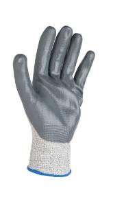 Cut protection gloves, PU coating, gray/black