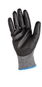 Cut protection gloves, PU coating, gray/black