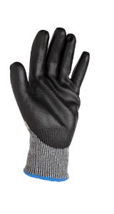 Cut protection gloves, PU coating, gray/black