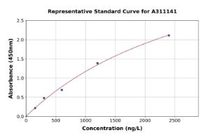 Representative standard curve for Human SNX4 ELISA kit (A311141)