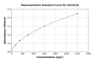 Representative standard curve for Human Choline Kinase alpha ELISA kit (A310156)