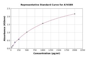 Representative standard curve for Hamster IL-17 ELISA kit (A74589)