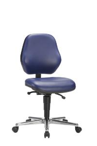 Laboratory chair, made from blue skai