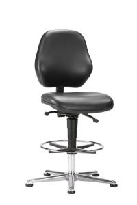 Laboratory chair, made from black skai