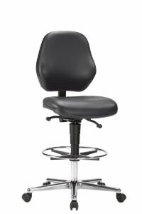 Laboratory chair, made from black skai