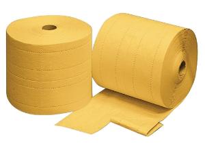 Absorbent rolls for chemical spillages