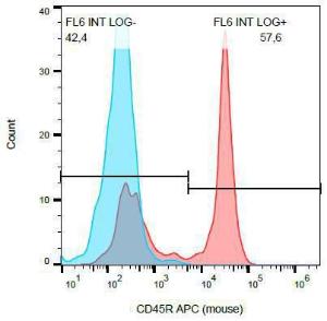 Surface staining of CD45R in murine splenocytes with Anti-CD45R Antibody (A85839)