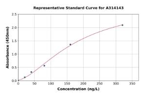 Representative standard curve for human Aspartate beta Hydroxylase ELISA kit (A314143)